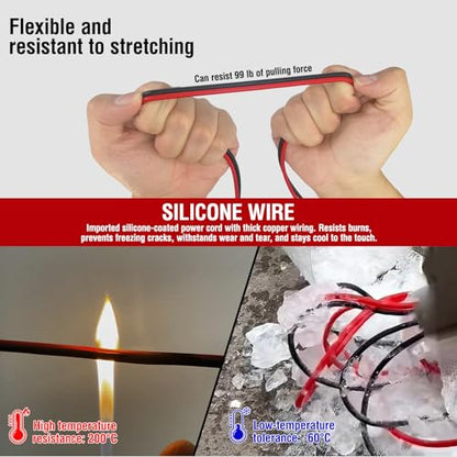Professional Multimeter Test Leads Kit,Extra-Long Silicone Meter Leads 1000V 20A, High Temperature, Freeze & Tear Resistant for Fluke, Klein,AstroAI, Interchangeable Hard & Soft Probe Tips