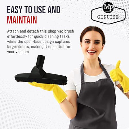 MP Maresh Products Vacuum Brush Attachment - Household Vacuum, 12 Inch | Compatible with 1 1/4 Shop Vac Attachments, Eureka, Hoover, Baseboard Cleaner, Floor Brush for Hardwood, Laminate, Tiles - size: 12" Wide