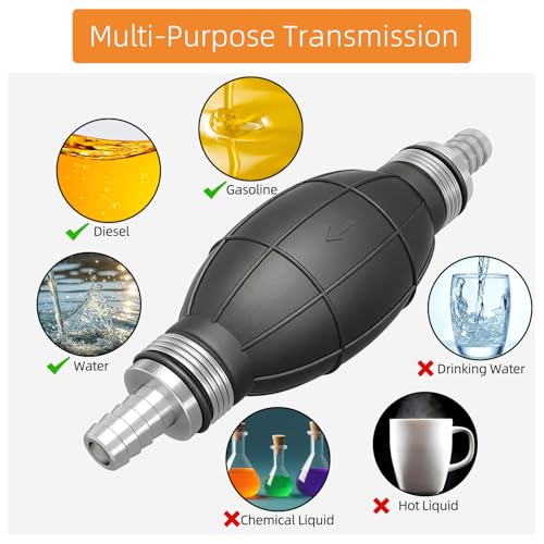 Boat Primer Bulb Pump for Outboard Motor 14mm 1/2” Manual Fuel Bulb - color: Black