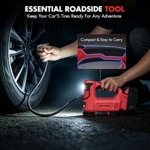 Tire Inflator Portable Air Compressor Compatible with Milwaukee M18 Battery Air Pump with Digital Pressure Gauge, Built-In Deflation Valve for Cars Bikes Balls (Battery Not Included)