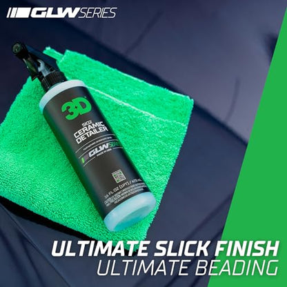 3D Ceramic Detailer, GLW Series | Hyper Gloss Finish | SiO2 Peak Hydrophobic Top Coat | Extends Life of Waxes, Sealants, Coatings | DIY Car Detailing Spray | 16 oz - size: 16 Fl Oz (Pack of 1)