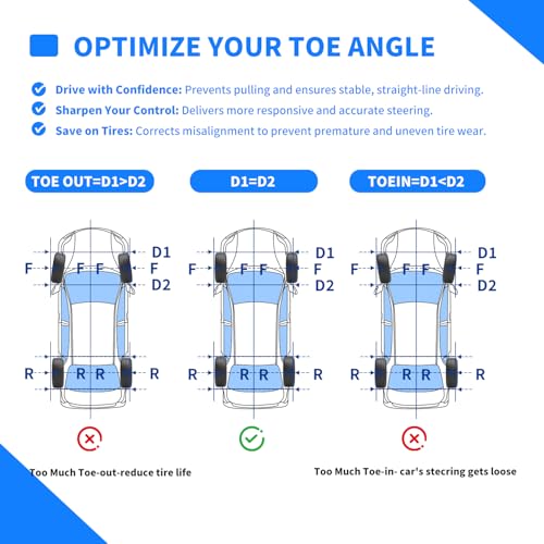Wheel Alignment Tool, Wheel Alignment Tool Kit Without Removing Calipers, Alignment Tool with 2 Imperial Tape Measures and 2 Level Gauges for Cars, Trucks, SUVs, Jeeps, Motorhome, ATVS