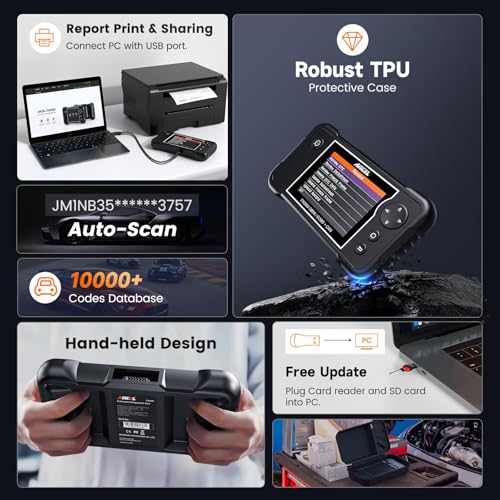 ANCEL FX2000 Plus OBD2 Scanner Diagnostic Tool with Protective Bag, ABS SRS Transmission Airbag Scan Tool, Check Engine Code Reader, Scanner for Car Lifetime Free Upgrade