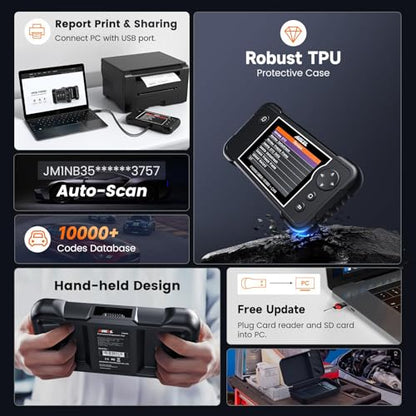 ANCEL FX2000 Plus OBD2 Scanner Diagnostic Tool with Protective Bag, ABS SRS Transmission Airbag Scan Tool, Check Engine Code Reader, Scanner for Car Lifetime Free Upgrade