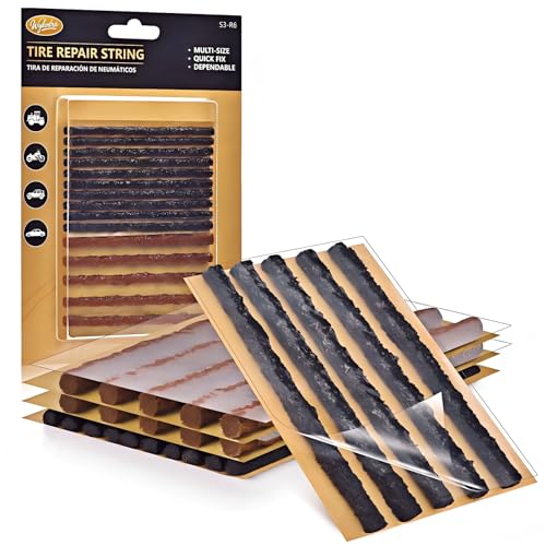 Tire Plugs, Vulcanizing Tire Patches Fix a Flat Tire, Standard Heavy Duty Tire Plug, Repair Tubeless Off-Road Tires for Car, RV, SUV, Truck, Motorcycle, Tractor, Mower, Wheelbarrow [Multi-Size: 25Pcs] - color: Black+Brown