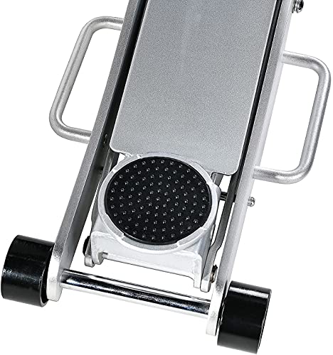 Power Zone 680044 3-Ton Dual Pump Quick Lift Aluminum and Steel Hydraulic Racing Jack, Lift Range: 3-7/8” to 18-3/8”, Silver (680044-A)
