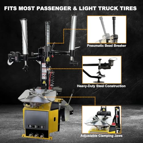 Tire Changer and Automatic Wheel Balancer Combo with Bead Blaster & Auto Measurement, 110V for 10-26" Rims, Professional Tire Shop Equipment