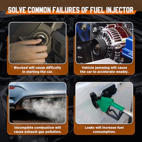 Fuel Injector Tester and Cleaner,12V&70V Fuel Injector Cleaner Kit for GDI,Adjustable Pulse Width RPM & Time,Suitable for Ordinary and High-Pressure Fuel Injectors, CT60
