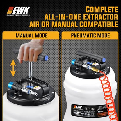 EWK 10.5L Pneumatic/Manual Oil Extractor Pump for Oil Change, Fluid Extractor for Automotive Fluids Vacuum Evacuation - size: 10.5L