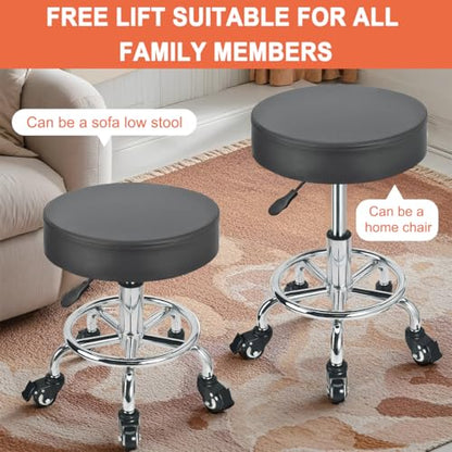 JOSTZHXIN Low Height Rolling Stool Height Adjustable Low Roller Seat, Swivel Small Chair Mechanic Stool, Short Stools for Home Office Garage Shop (Style 2) - style: style 2