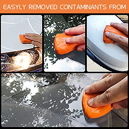 Car Clay Bar 4 Pack 400g, Premium Grade Clay Bars Auto Detailing Magic Clay Bar Kit with Towel Clay Bar Cleaner with Washing and Adsorption Capacity for Car Wash Car Detailing Clean,RV,Glass Cleaning