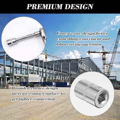 11 Piece Silver Carbon Steel Socket Set, 1/4" 6-Point Drive Metric Socket Set, Metric Sizes 14-4mm, Durable Corrosion-Resistant for Mechanical Repairs