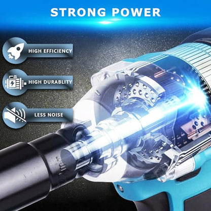 Cordless Impact Wrench 1/2 Inch,21V Brushless Impact Gun with 2 Pack 3.0Ah Battery and Fast Charger,Max 550N.m 3000RPM High Torque Repair And Installation Tools,Impact Wrench with 6 Size Sockets Set