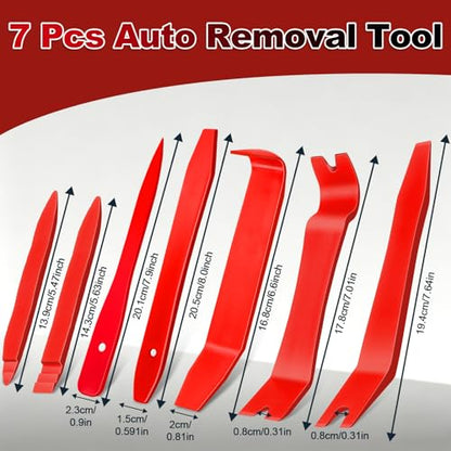 Keze 8 Pcs Auto Trim Removal Tool Kit with Non-Scratch Plastic Pry Tool & Fastener Clip Removal Tool Set for Car Panel Dashboard Door Clips and Upholstery Trim-Red - color: Red-8 Trim Removal Tool Set