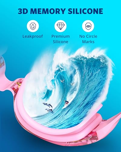 Aegend Swim Goggles, Swimming Goggles No Leaking Full Protect Adult Youth - color: Light Pink
