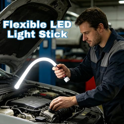 Bendable LED Work Light 28.7” Rechargeable 3 Modes Inspection Light | Bendable LED work light provides flexible lighting for tight and hard-to-reach areas