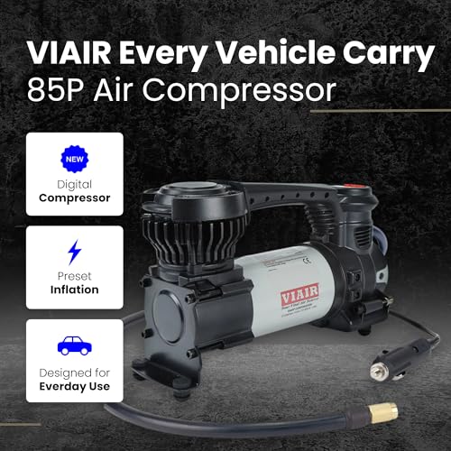 VIAIR Digital EVC85P - Portable Air Compressor Tire Inflator for Car, SUV & Truck | Preset Automatic Shut Off Feature | 12V Road Tire Pump Air Compressor 60 PSI - size: Twist on Chuck, style: Digital Automatic/Twist on