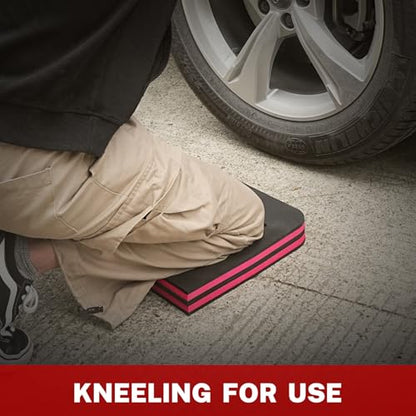 TOMMARS 0.9 Inch Thick Foldable Mechanic Kneeling Pad, 23.6 x 15.7 Inches | High-Density PE Foam Knee Cushion with 2 Pockets, Double-Sided Nonslip Surface and Carry Handle for Gardening and Repairs - size: 23.6in Length-1-Fold
