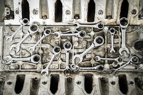 GEARWRENCH 14 Piece 90-Tooth 12 Point Stubby Combination Ratcheting Wrench Set, SAE & Metric | 3/8" to 3/4" & 10mm to 18mm| 86859 - style: 14 Piece