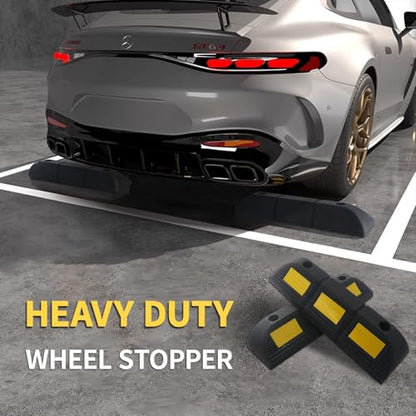 Parking Stopper for Garage Parking Aid 1 Pack Block, Car Truck Curb Floor Parking Lot Wheel Tire Stops Bumpers with Bolt Installation, Rubber Vehicles Aid Gadgets - size: 3.3“H 1pcs
