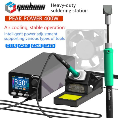 HC24 400W Heavy-duty soldering station Metal body compatible with 115/210/245/470/T12 soldering tip color curve display soldering rework station