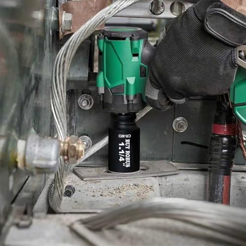 1-1/4 Socket 1/2" Drive Deep Impact Metric Socket, 6 Point CR-MO for Easy Removal of Axle Nut - size: 1-1/4 socket