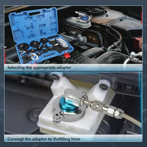 12 PCS Brake Master Cylinder Bleeder Kit Brake Master Cylinder Adapter Kit Brake Bleeder Kit 12PCS Brake Bleeder Adapter Set with 1 Japanese Quick Connector - size: 12 PCS Brake Bleeder Kit