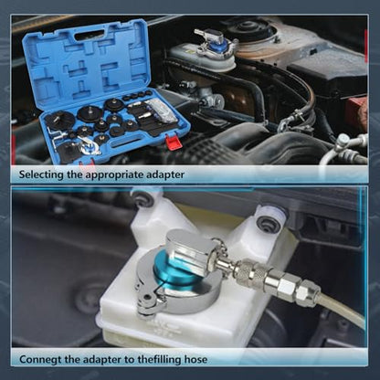 12 PCS Brake Master Cylinder Bleeder Kit Brake Master Cylinder Adapter Kit Brake Bleeder Kit 12PCS Brake Bleeder Adapter Set with 1 Japanese Quick Connector - size: 12 PCS Brake Bleeder Kit