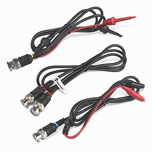 Oscilloscope Probes - BNC to Alligator Clips, Mini Test Clips & BNC Cables (3 Pack)