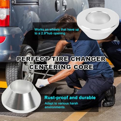 povtii Manual Tire Changer Centering Cone, Aluminum Tapered Automotive Tire Balancer Adapter, Wheel Balancer Hold Down Cone for Cars Trucks, Repair Tool Kit Car Accessories (Silver) - color: Silver