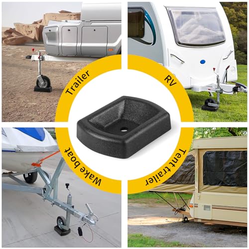 Rubber Wheel Dock for Trailer, Heavy Duty Jack Wheel Chock Stopper Fits 6" Caster, Travel Trailer Wheel Dock Jack Wheel Stabilizer for RV, Boat, Camper and Caravans