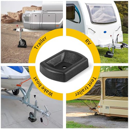 Rubber Wheel Dock for Trailer, Heavy Duty Jack Wheel Chock Stopper Fits 6" Caster, Travel Trailer Wheel Dock Jack Wheel Stabilizer for RV, Boat, Camper and Caravans