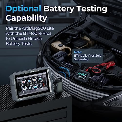TOPDON OBD2 Scanner, ArtiDiag900 Lite Bi-Directional Diagnostic Tool, All System Automotive Scanner with 8 Reset Services, FCA AutoAuth & CAN-FD, Wireless Car Diagnostic Tool with 8" Large Screen