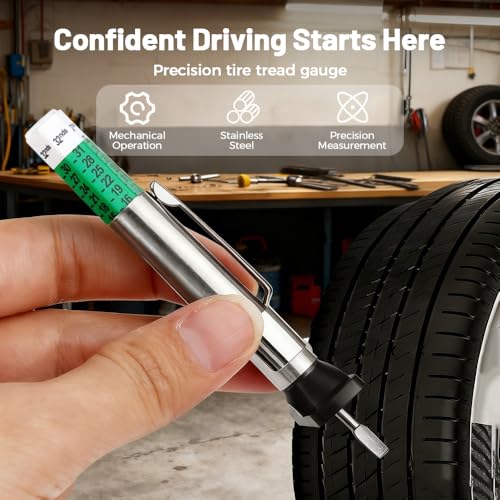 Tire Tread Depth Gauge,Tire Tread Gauge Color Coded, Tread Depth Gauge Color Coded Tire Depth Gauge Tool Tire Tread Accurate Measurement Tools (Green-4PCS) - color: Green-4PCS