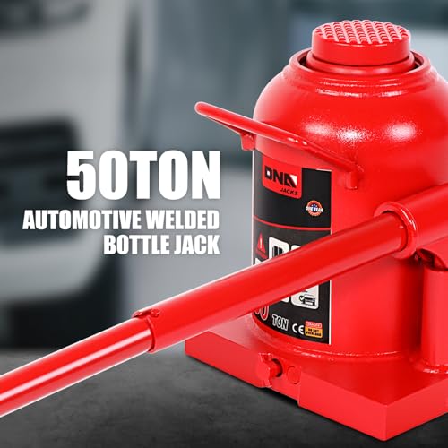 DNA Motoring 50 Tons / 110231 lbs Lifting Automotive Welded Hydraulic Bottle Jack for Repair Vehicle, Pickup, Truck, w/Manual Handle, Red,TOOLS-00365 - color: red, style: 50 ton