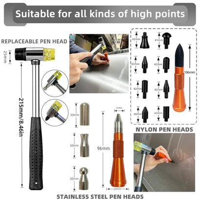 Big Size Dent Rods, Paintless Car Dent Removal Tool,Front Fender Damage Repair, Curved Rod Crowbar,Hook Rods Tools Kit