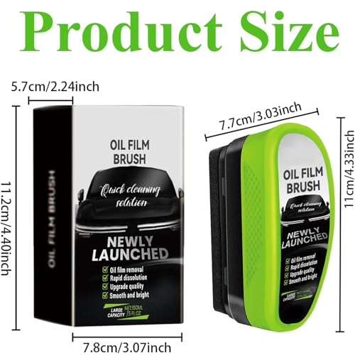 3 Pack Automotive Clear Vision Windshield Cleaner, Oil Film Cleaning Brush for Car Windows, Clear Vision Glass Cleaner Car Windshield Cleaner Tool Improving Windshield Clarity & Visibility
