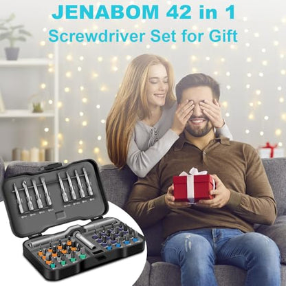 42 in 1 Magnetic Ratchet Screwdriver sets with S2 Steel Bits | Multi tool set for Furniture Assembly, Electrical Appliance Repair, Bicycle Tools, Gift - color: Medium Gray