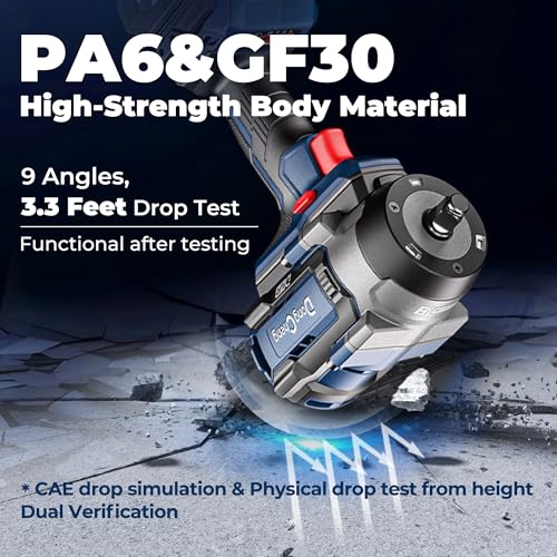 Dong Cheng 20V Brushless 1/2" Impact Wrench, Max Torque 1254 Ft-lbs (1700Nm), Cordless Impact Gun with 3-Mode Speed, LED, Includes 5.0Ah Battery, Charger, Sockets & Case - style: 1x5.0Ah Battery