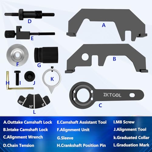 ZKTOOL Engine Timing Alignment Locking Tool kit Compatible with BMW N62 N73 Engine,Timing Chain & Camshaft Alignment Tool Kit Alt,119460.