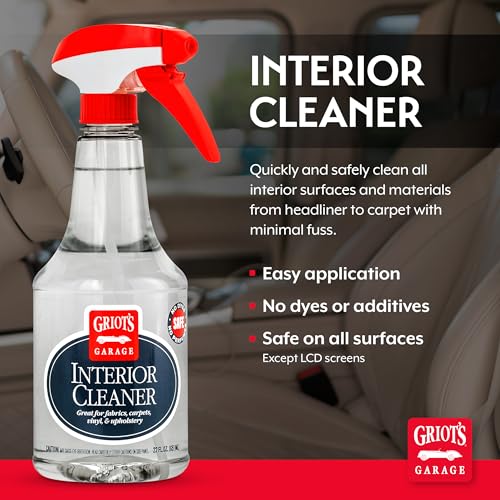 Griot's Garage Interior Cleaner Spray for Car Seats, Carpet, Upholstery Fabric, Floor Mat, Vinyl, Dashboard, Ideal for Truck, SUV, RV, Boat, and More, 10956, 22 Fl Oz - size: 22 Fl Oz (Pack of 1)