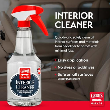Griot's Garage Interior Cleaner Spray for Car Seats, Carpet, Upholstery Fabric, Floor Mat, Vinyl, Dashboard, Ideal for Truck, SUV, RV, Boat, and More, 10956, 22 Fl Oz - size: 22 Fl Oz (Pack of 1)