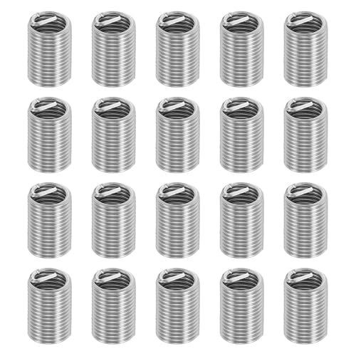 PATIKIL Wire Thread Inserts 1/4-28 UNF 2.5D 16mm, 20Pcs 304 Stainless Steel Helical Coiled Wire Screw Threaded Sleeve Sheath for Mechanical Equipment Automotive Repairs - size: 1/4-28 UNF, 16mm