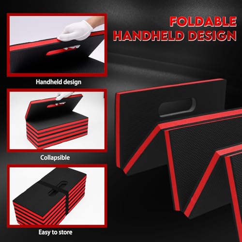 1.1" Thickened Foldable Mechanic Kneeling Pad, Mechanic Mat for Working Under Car, EVA Waterproof Floor Mat with Handle for Garage, Gardening, Gym, Camping, Creeper, Knees Protection