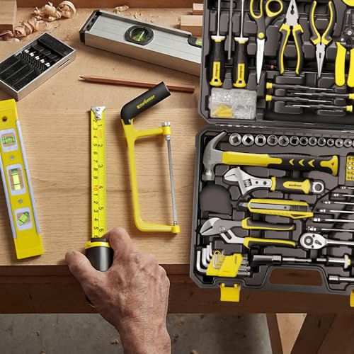 Enventor Home Tool Kit, 220 Piece Hand Tool Kit with Toolbox Storage Case, Basic Household Auto Repair Tool Set for Home Repairs Men Women DIY, Auto Maintenance, General Use, Household Repair Tools - size: Large tool set-220PCS