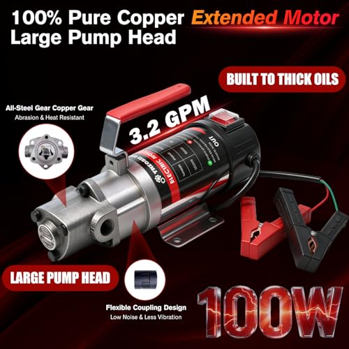 Engine Oil Transfer Pump, Electric Oil Pump with Battery Adapter for Dewalt 20V Batteries, 3.2GPM High Flow Fluid Transfer Pump, Oil Change Pump Extractor for Engine Oil, Gear Oil - color: with Hose+D Adapter