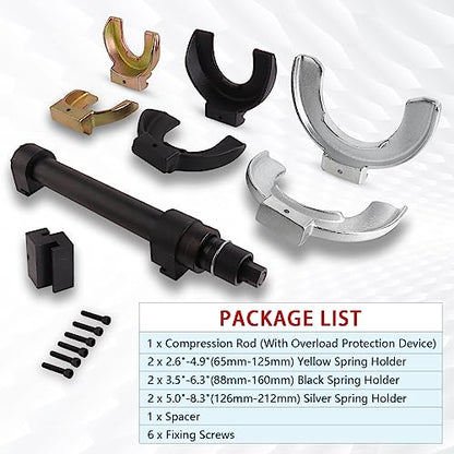 Macpherson Strut Spring Compressor Tool Kit, Coil Spring Compressor, 3 Interchangeable Jaw Sets, Impact Wrench Compatible, for Car SUV Light Truck Suspension Repair