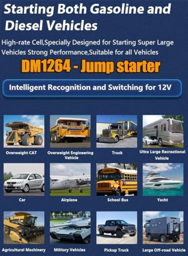 DM1264 Semi Truck Jump Starter Heavy Duty, 12V, 30000A Peak, -40°F Cold Weather Workable, Jump Pack Battery Booster for Big Rig, Heavy-Duty Diesel or Gasoline Engines Up to 50L, Class 8 - color: red