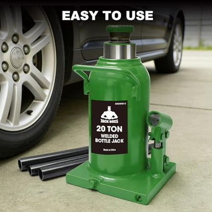 Jack Boss Bottle Jack 20 Ton (40,000 LBs) Hydraulic Car Jack, Fit for Auto Truck Repair and House Lift, Green - color: Green, size: 20 TON