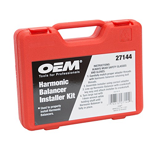 OEMTOOLS 27144 Harmonic Balancer Installer Tool, Mechanic Tools, Color-Coded Adjustable Sleeves, 9 Count Thread Adapter Kit, Sturdy Plastic Case - color: Red Case